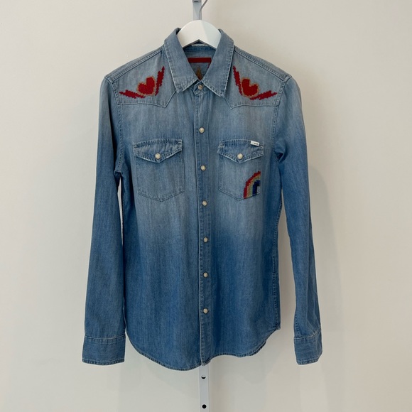 MOTHER DENIM SURF GIRL SCHOOL DISTRESSED SHIRT SIZE MEDIUM NWOTS! - Picture 4 of 17